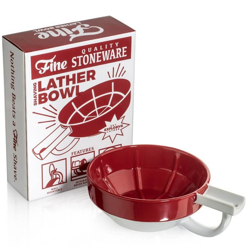 Bol à raser Fine Accoutrements en porcelaine rouge et blanche