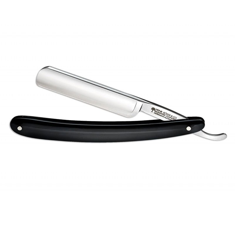 Rasoir droit Boker 5/8 pointe ronde manche noir