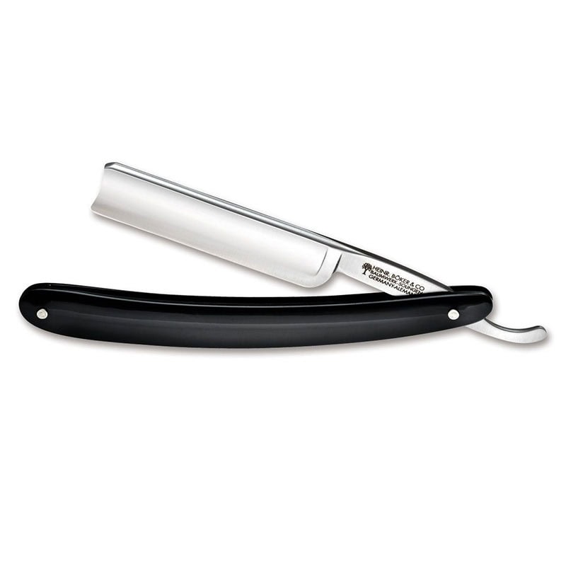 Rasoir Droit Boker 5/8 Pointe Espagnole Manche Noir