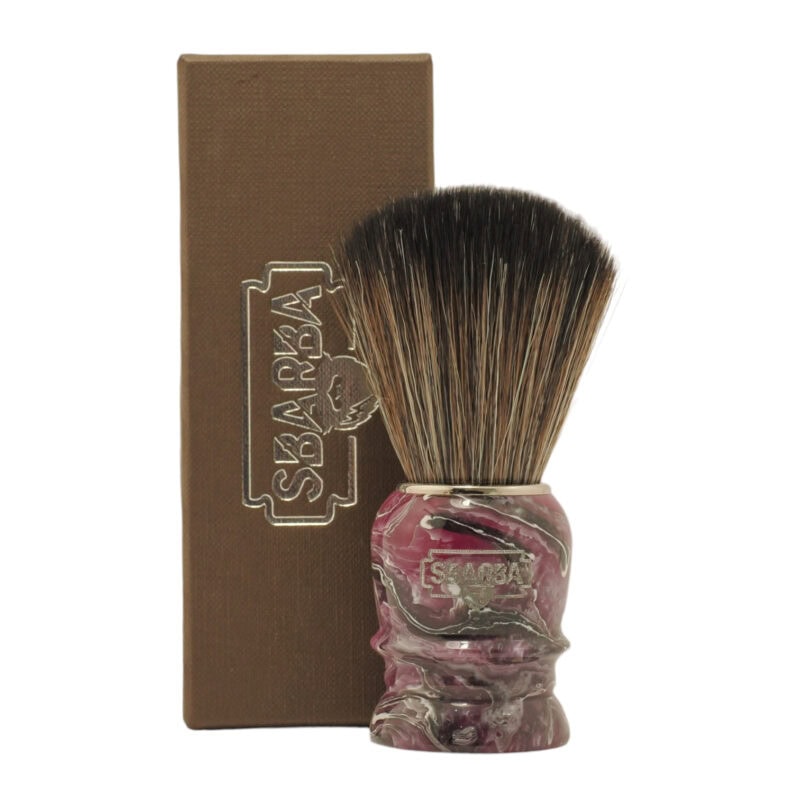 Pinceau de Rasage Mince Synthétique Magenta Cheval - Sbarba