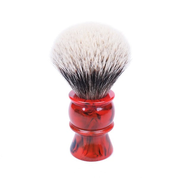 Pinceau de Rasage Yaqi 24mm Dark Red Streaks Two Band