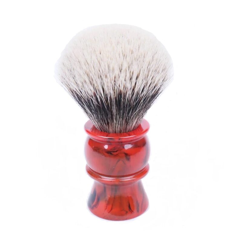 Brocha de afeitar Yaqi 24mm Dark Red Streaks Silvertip 24mm