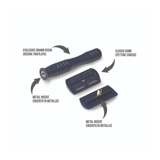 Rasoio di Sicurezza Razorine Classic Blue Night - componenti