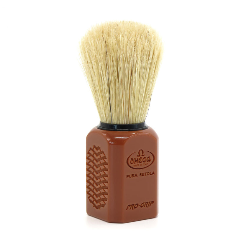 Pinceau à barbe Omega Pro-Grip Marron en soies naturelles