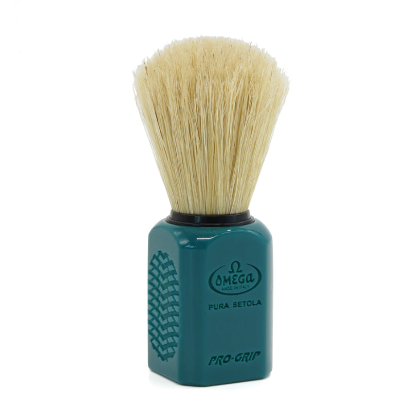 Blaireau Omega Pro-Grip Vert en Soie de Porc