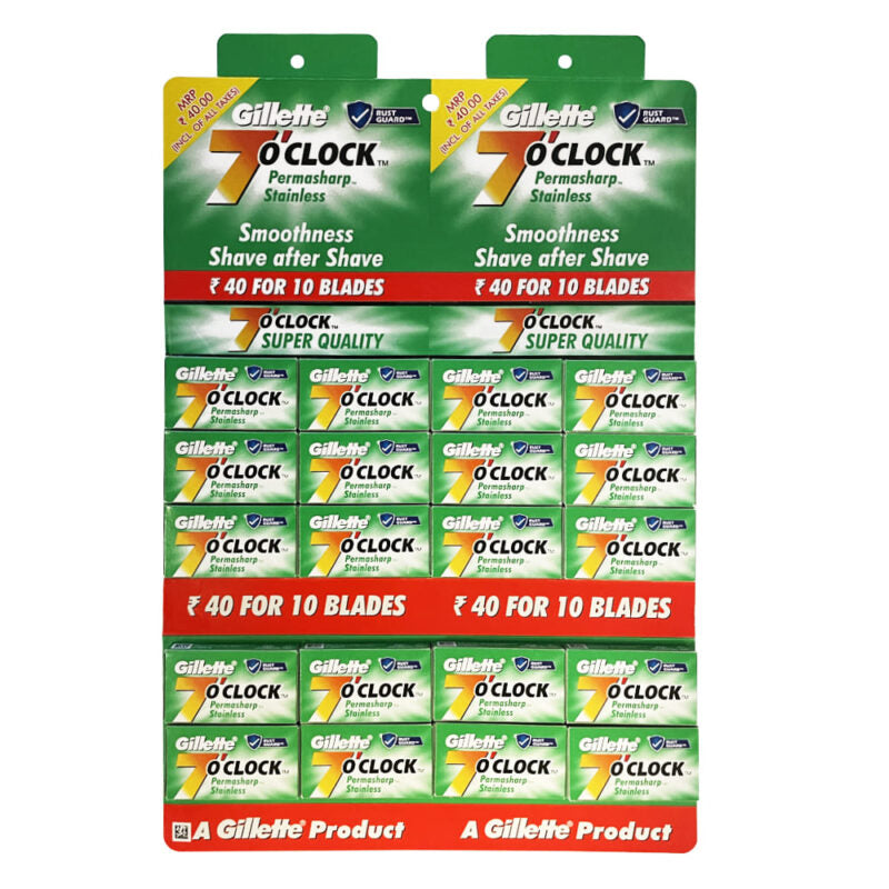 Lames de Rasoir Gillette 7 O'clock Permasharp Stainless 200 pièces