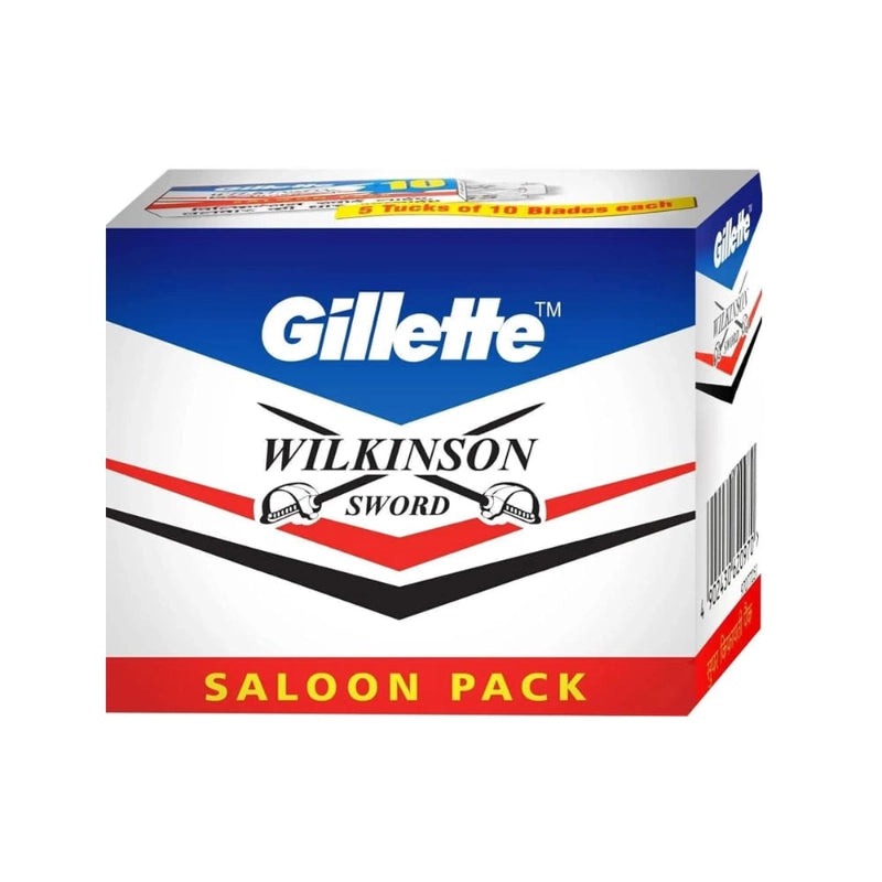 Lames de Rasoir Gillette Wilkinson 50 Pièces