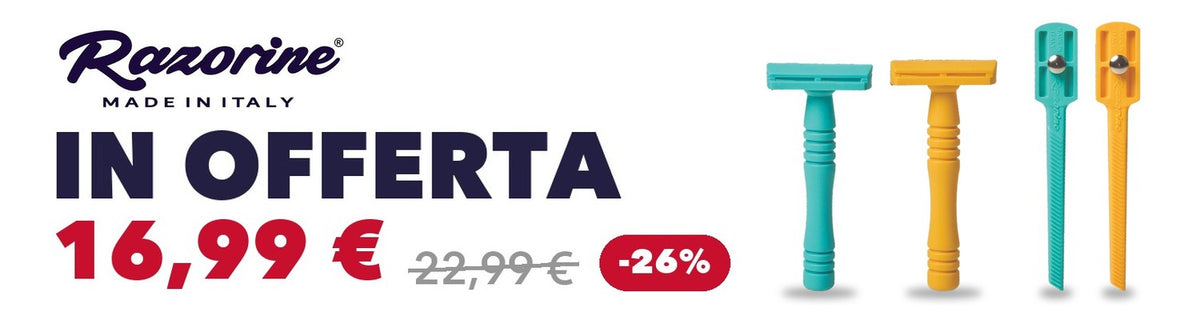 Razorine Classic, Classic II e Concept turchese e giallo in offerta a 16,99 €