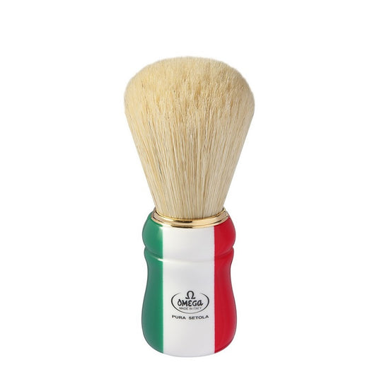 Brocha de Afeitar Omega de Cerda con Mango Tricolor 21762