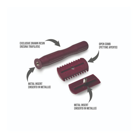 Rasoio di Sicurezza Razorine Classic II Red Marsala - componenti