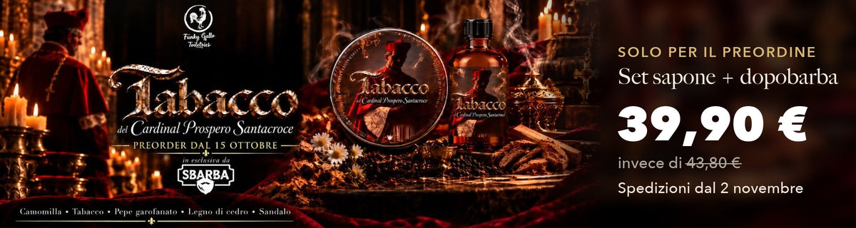 Tabacco del Cardinal Prospero Santacroce – in preordine, set sapone + dopobarba 39,90 €